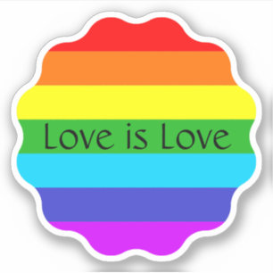 Sticker LGBTQ Colorful Rainbow Love is Love Texte personna