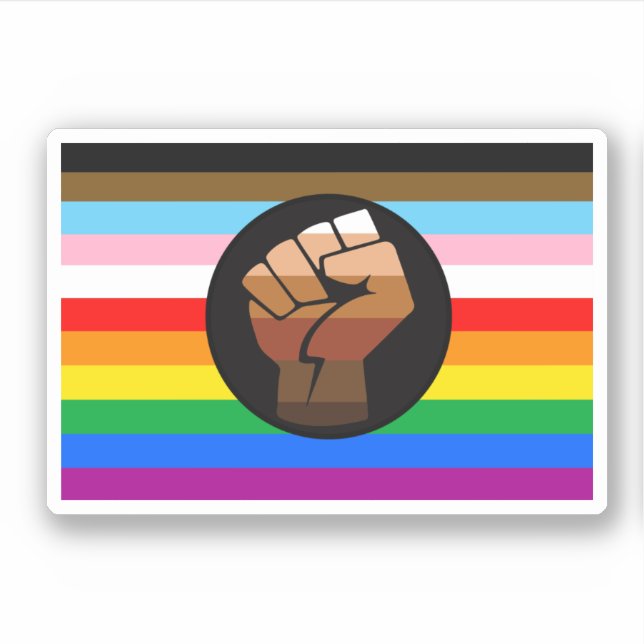 Sticker LGBTQ+ Progrès PDC Pride Indicateur (Devant)