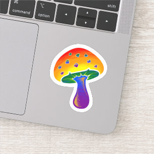 Sticker LGBTQIA Rainbow Pride Motif de champignon
