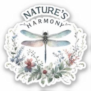 Sticker L'harmonie de la nature - libellule artistique