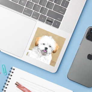 Sticker Lhasa Apso Puppy Peinture - Cute Original Chien Ar