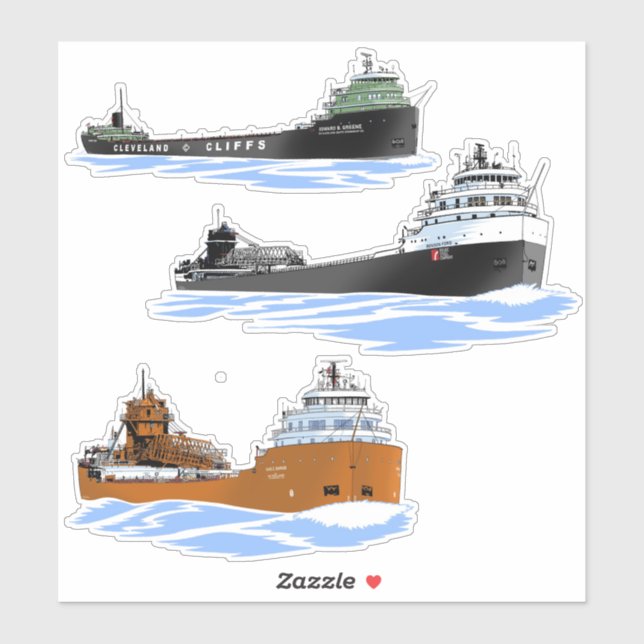 Sticker L'histoire du cargo des Grands Lacs Kaye E. Barker (Feuille)