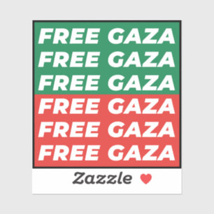 Sticker Libérez Gaza - couleurs du drapeau palestinien