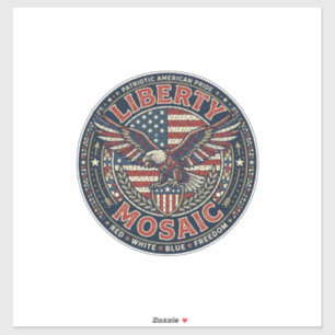 Sticker Liberty Mosaic Patriotique Mosaïque Patriotique Vi