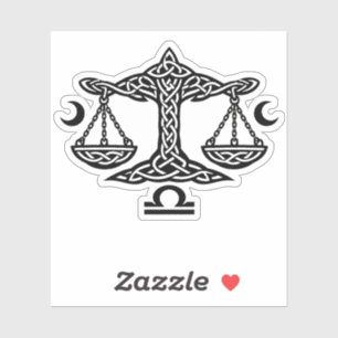 Sticker Libra Sceau de la Lune Celtique   Encre BurnsInHel