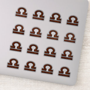 Sticker Libra Zodiac Connexion Style acajou Imprimer