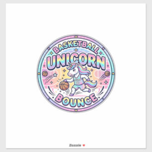 Sticker Licorne Basket-ball Licorne Rebondir Drôle de Mail