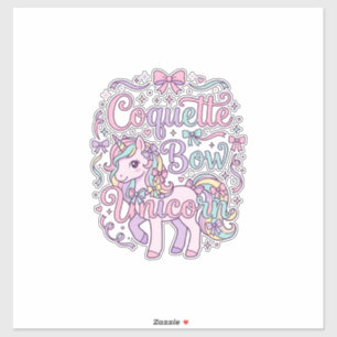 Sticker Licorne Coquette Bow Licorne Mignon Graphique T Pa