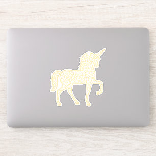 Sticker licorne de dentelle d'or