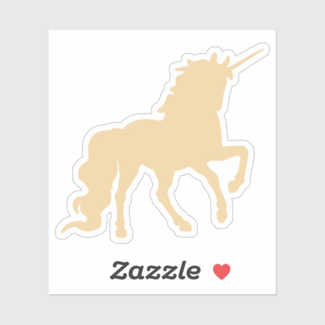 Sticker licorne d'or (Feuille)