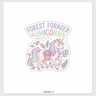 Sticker Licorne Forest Forager Licorne Conception Graphiqu