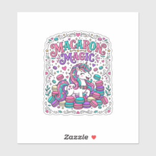Sticker Licorne Macaron Magie Coloré Marché Artwork