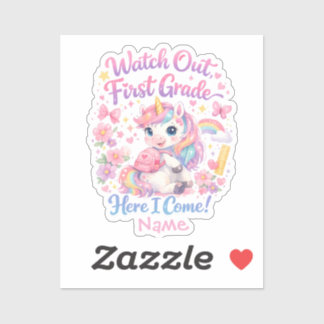 Sticker Licorne pastel aquarelle Kawaii pour la rentrée sc