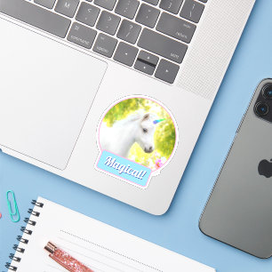 Sticker Licorne Poney Blanc