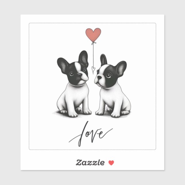 Sticker Lié par le coeur (Feuille)