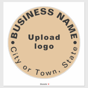 Sticker Lieu d'affaires sur Brown léger Grand Vinyl Rond
