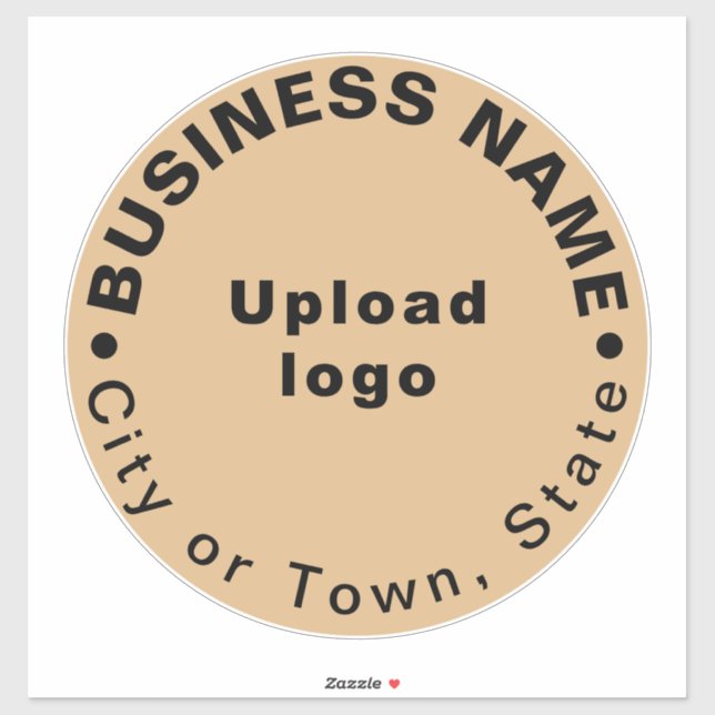 Sticker Lieu d'affaires sur Brown léger Grand Vinyl Rond (Feuille)