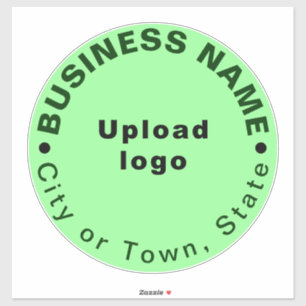Sticker Lieu d'affaires sur Vert clair Grand Vinyl Rond