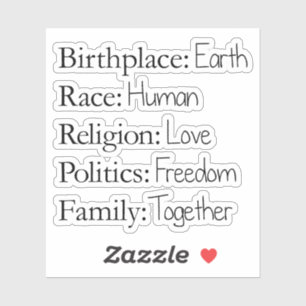 Sticker Lieu de naissance : Terre