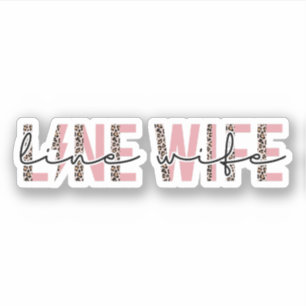 Sticker Ligne Cadeau Femme, Lineman Femme Leopard
