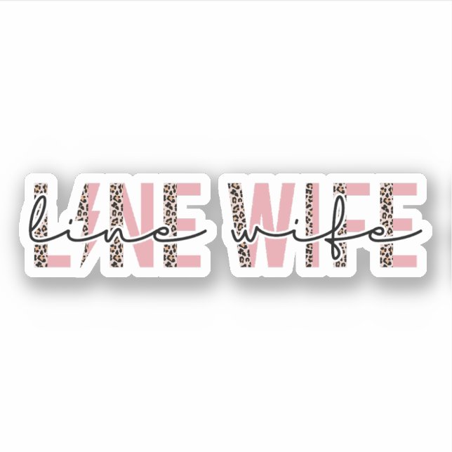 Sticker Ligne Cadeau Femme, Lineman Femme Leopard (Devant)