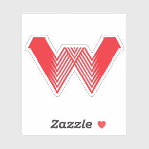 Sticker ligne créative Red Arrow lettre W