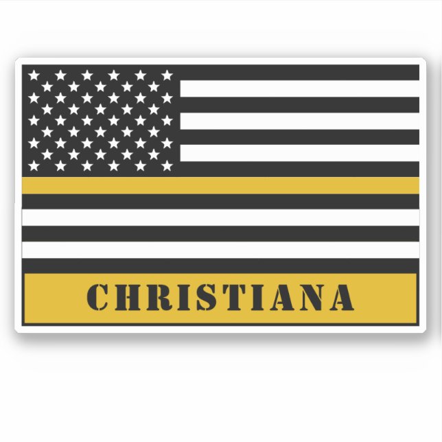 Sticker Ligne mince or 911 Dispatcher USA (Devant)
