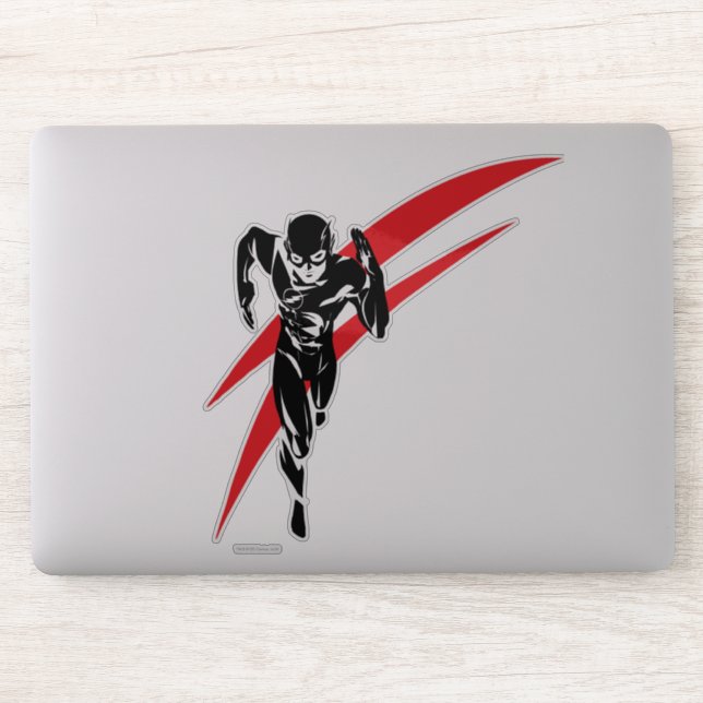 Sticker Ligue de Justice | Flash Running Noir Pop Art (Ordinateur)