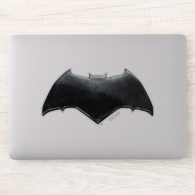 Sticker Ligue de Justice | Symbole de batman métallique (Ordinateur)