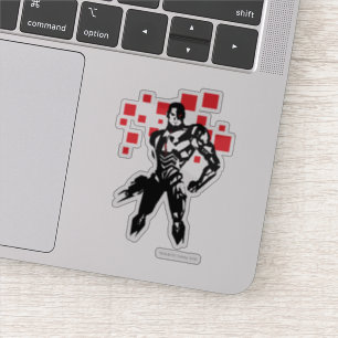 Sticker Ligue de la justice  Cyborg Digital Noir Pop Art