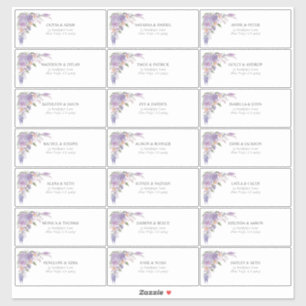 Sticker Lilac Lavender Mauve Script Floral Adresse d'hôte