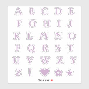 Sticker Lilac Monogramme Lettres Texte Alphabet Étoile car