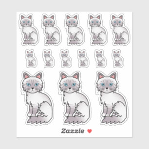 Sticker Lilac Point Tabby Birman / Ragdoll Cartographie Ch