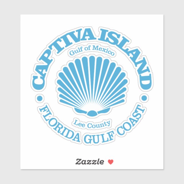 Sticker L'île de Captiva (coquillage) (Feuille)
