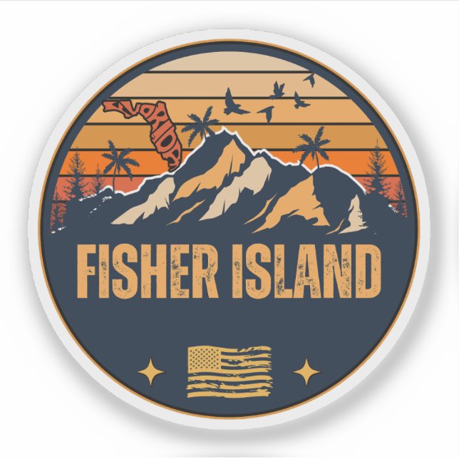 Sticker L'île Fisher, Floride (Devant)
