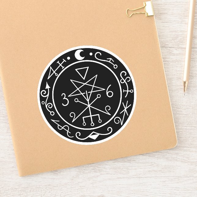 Sticker Lilith sigil. Phoque de déesse de la lune noire (Carnet)