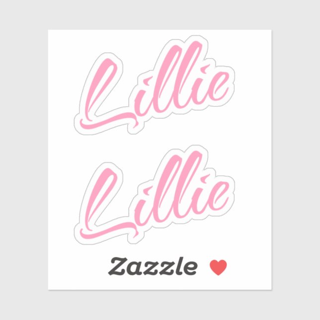 Sticker Lillie nom rose x2 (Feuille)