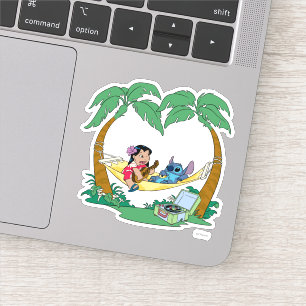Sticker Lilo et Stitch Lilo Stitch sur un hamac