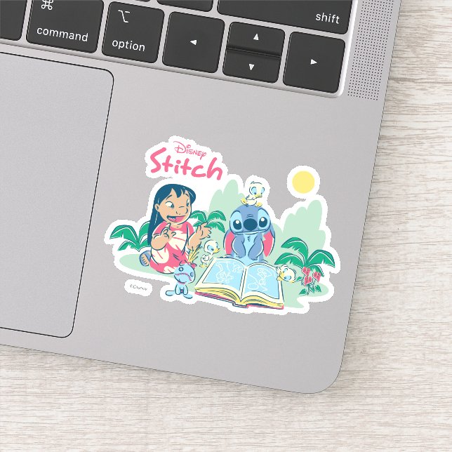 Sticker Lilo & Stitch | Lire le vilain canard (Détail)