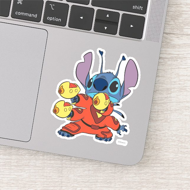 Sticker Lilo & Stitch's Stitch avec Ray Guns (Détail)