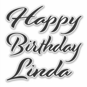 Sticker Linda Nom Prénom Anniversaire de la Broderie noire