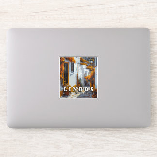 Sticker Lindos, Rhodes : Architecture grecque Vintage