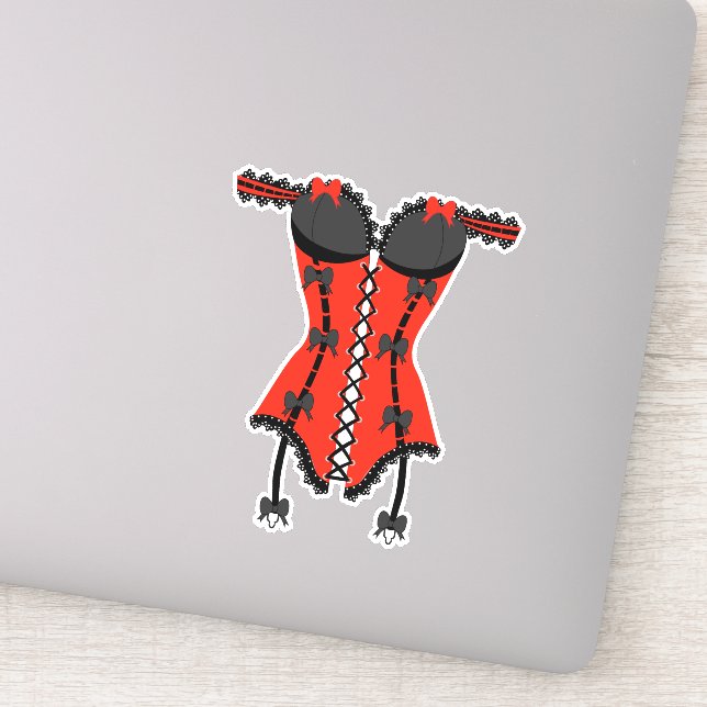 Sticker Lingerie rouge et noire (Détail)