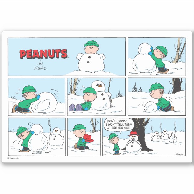 Sticker Linus Construit Un Snowman (Devant)
