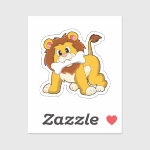 Sticker Lion avec os