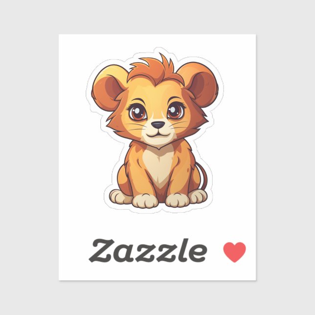 Sticker Lion caricature (Feuille)