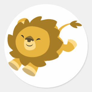 Sticker Lion Cartoon Ecstatic