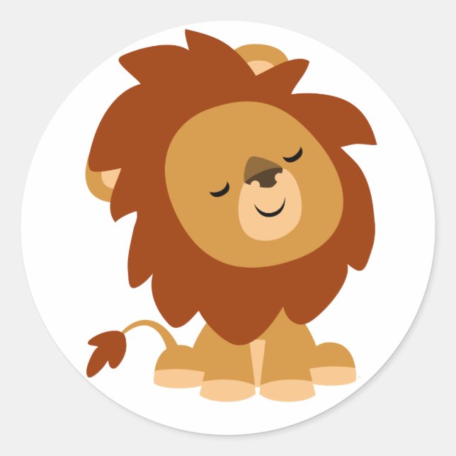 Sticker Lion Cartoon Paisible (Devant)