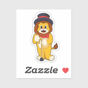 Sticker Lion comme Gentleman avec Casquette
