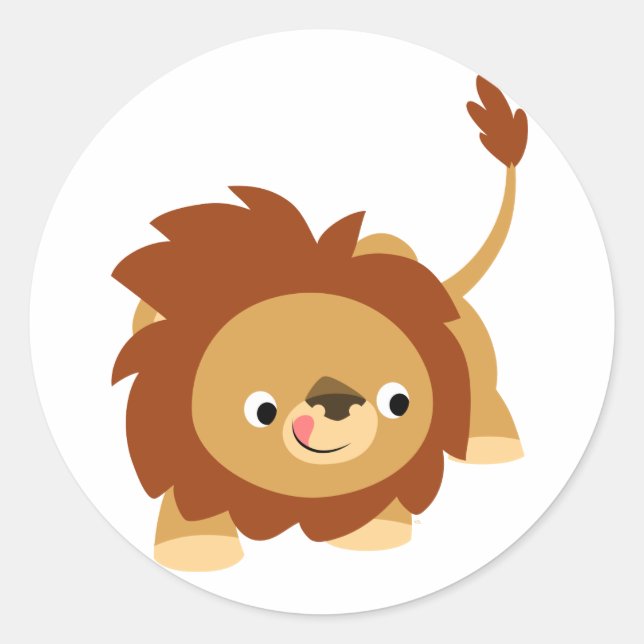 Sticker Lion De Cartoon Très Doux (Devant)